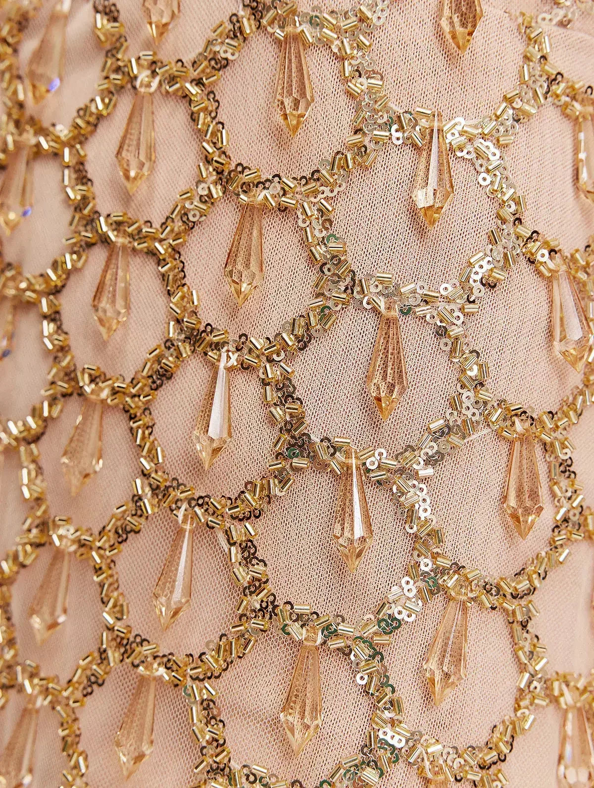 Gold Jewel and Chain Fringe Mini Dress - Dresses
