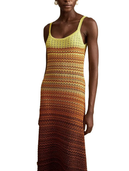 Gradient Pointelle Knit Maxi Dress - Dresses