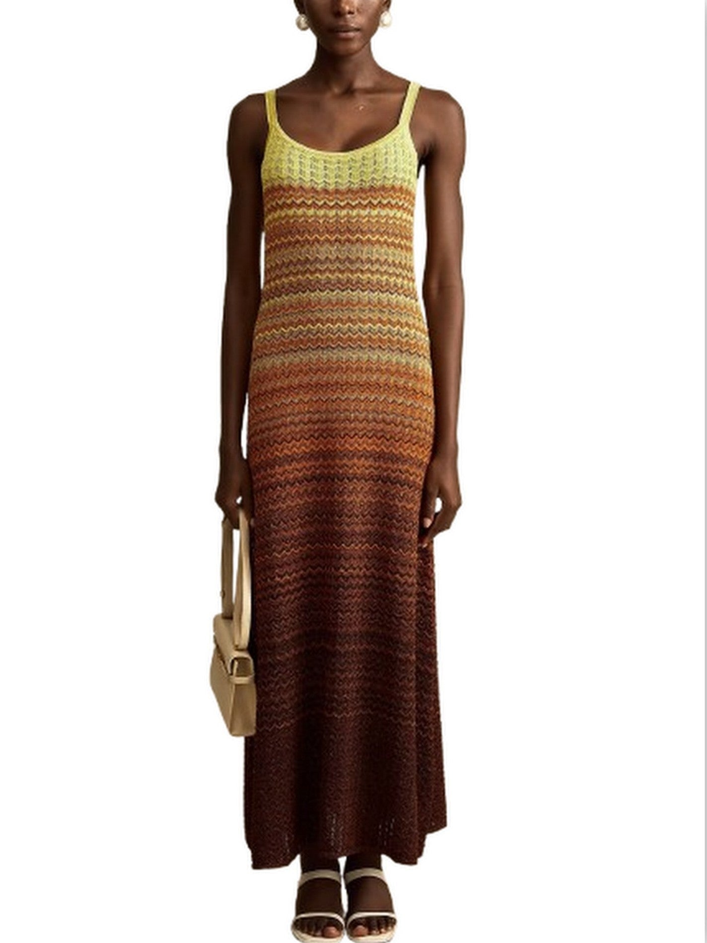 Gradient Pointelle Knit Maxi Dress - Dresses