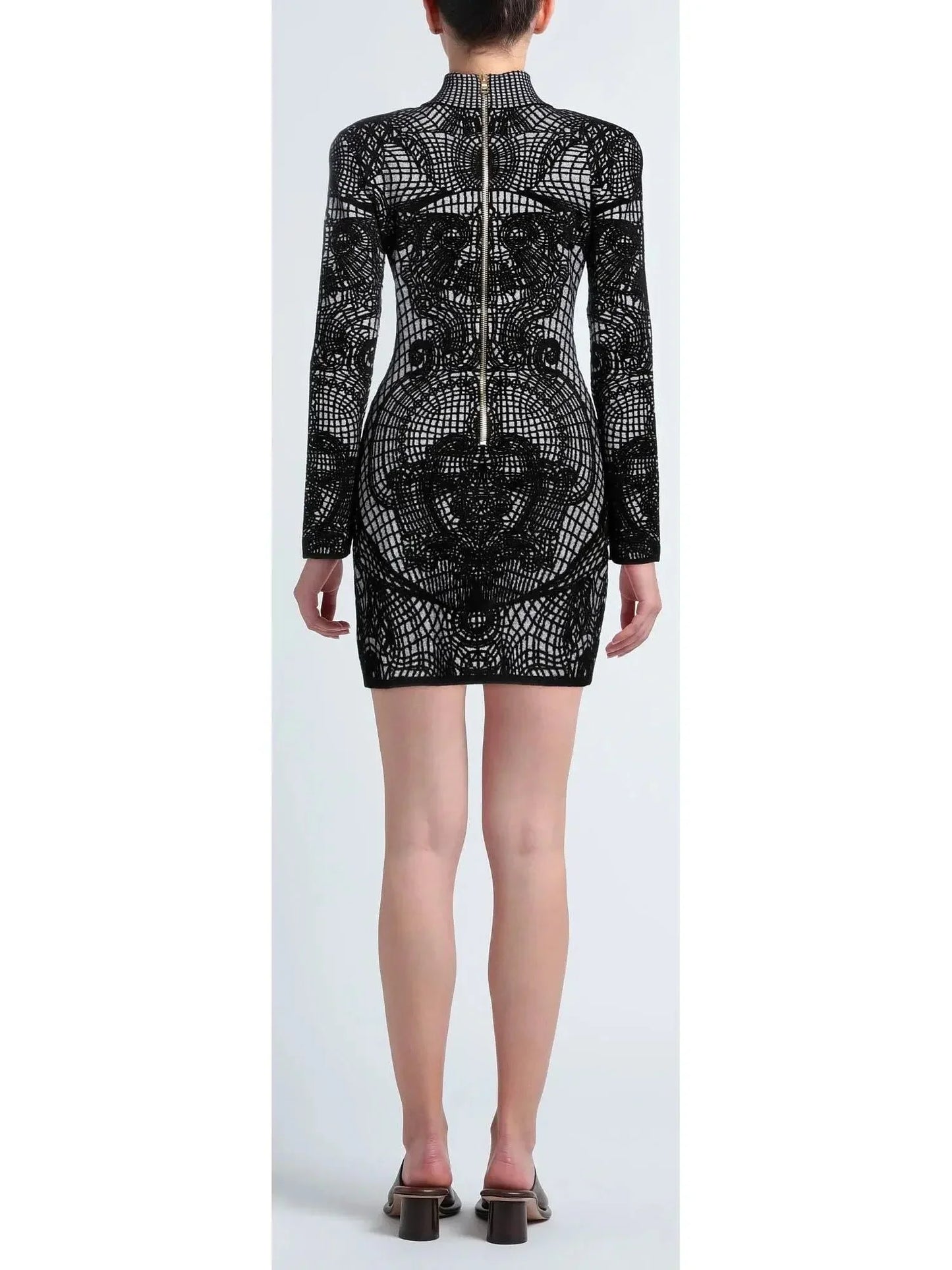 Graphic-Print Fitted Dress - Dresses