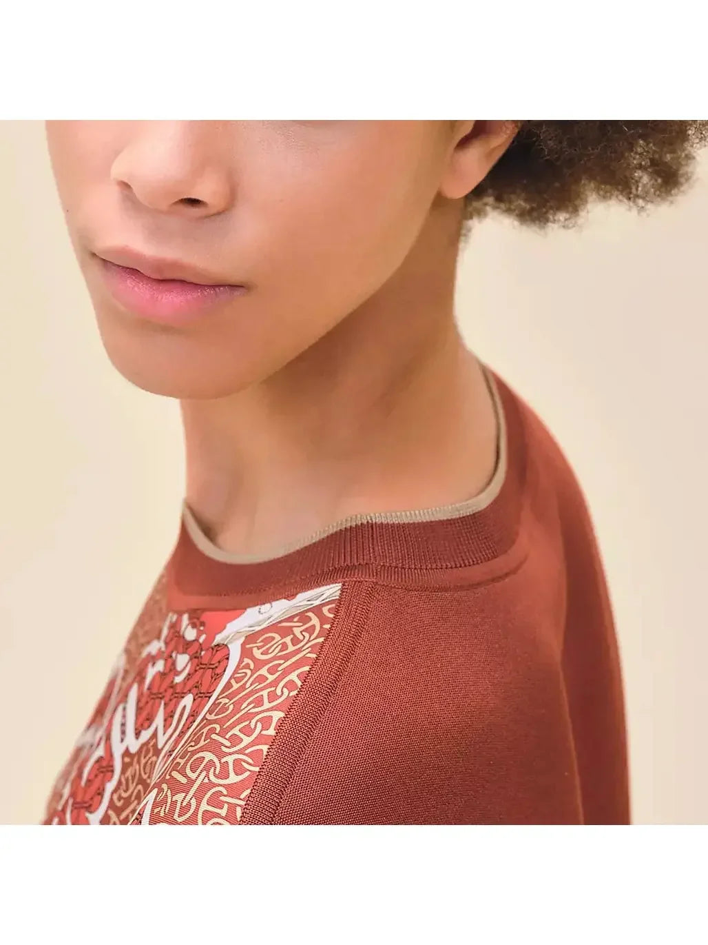 Graphic Printed Short-Sleeve Sweater - Sweaters & Knitwear