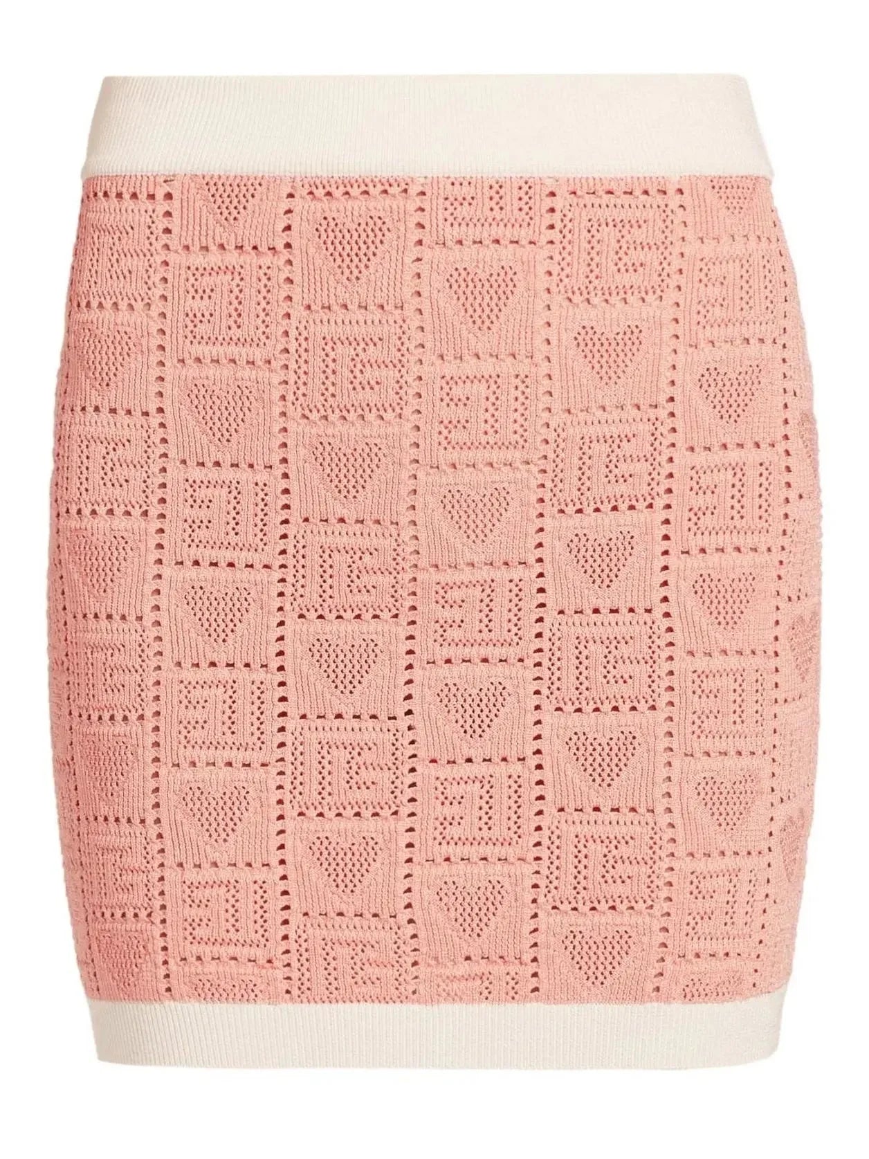 Heart Pointelle-Knit Mini Skirt - Skirts