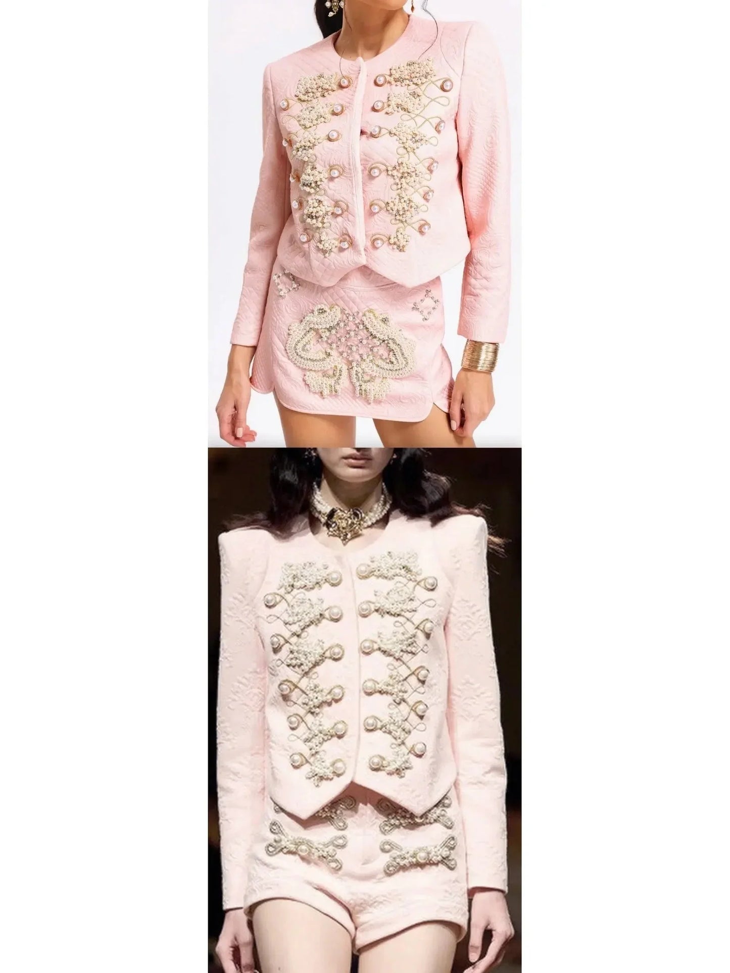 Heavily Embellished Military Jacket and Skirt Set - small - Suits & Sets