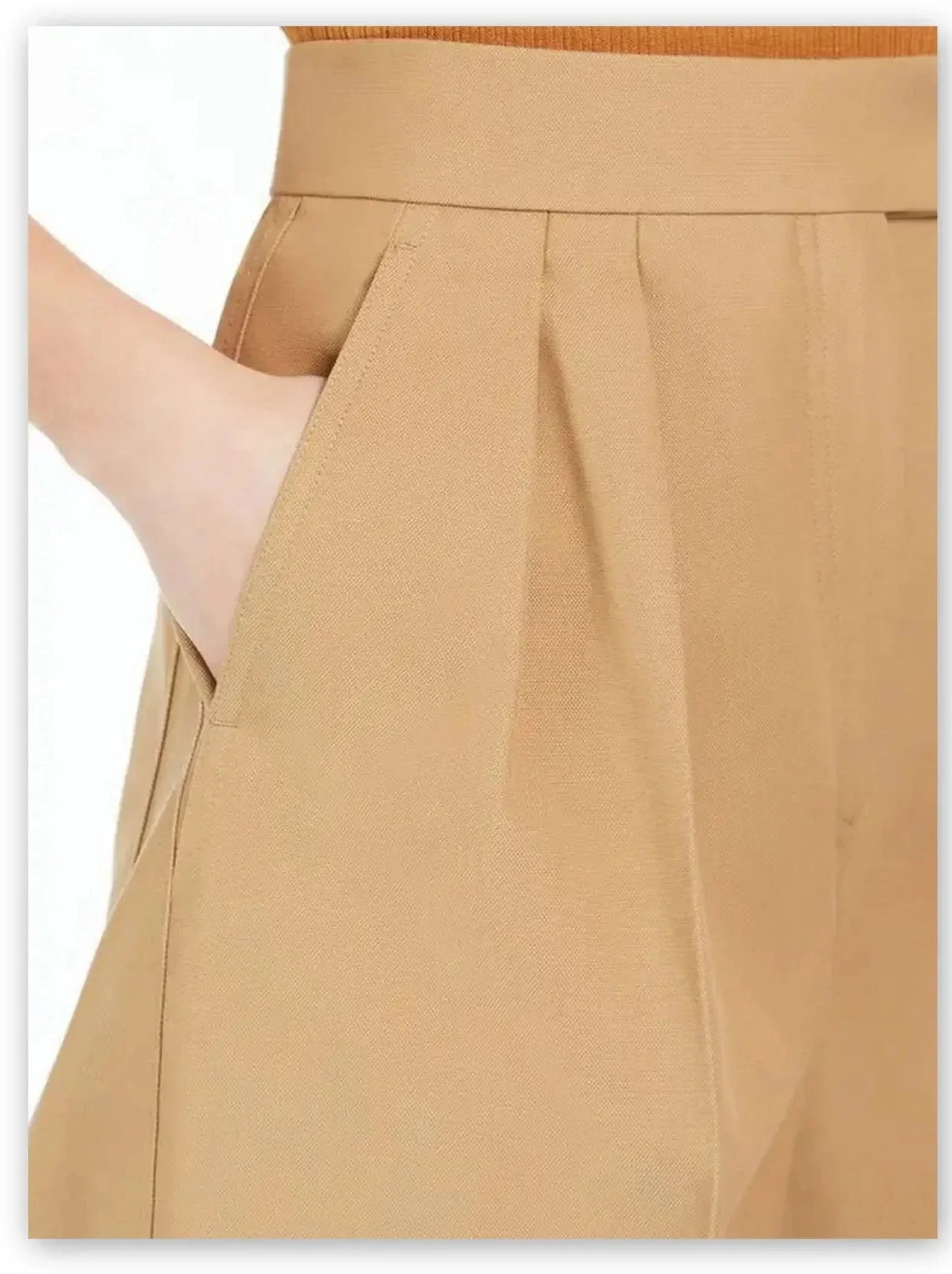 High-Waist Pleated Wide-Leg Pants - Jeans & Pants