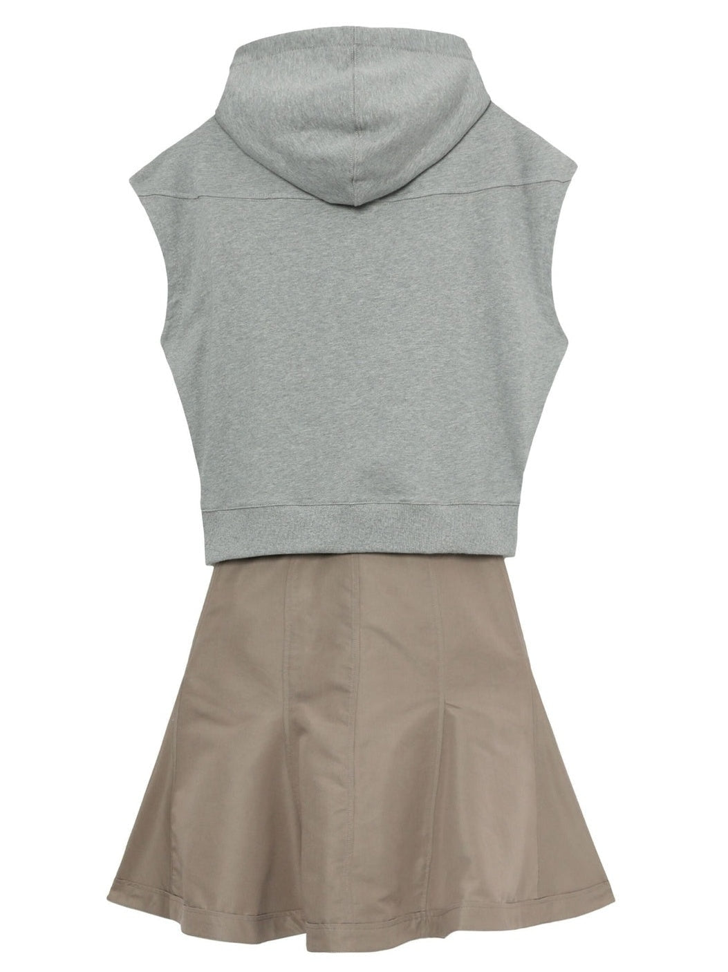 Hooded Sleeveless Sweatshirt Combo Dress - Dresses