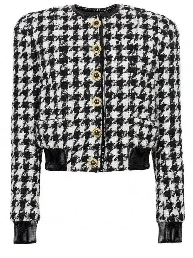 Houndstooth Tweed Jacket - Jackets