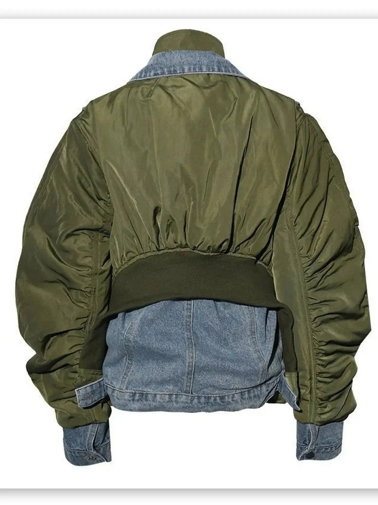 Hybrid Denim Jacket with Nylon Inserts - Jackets