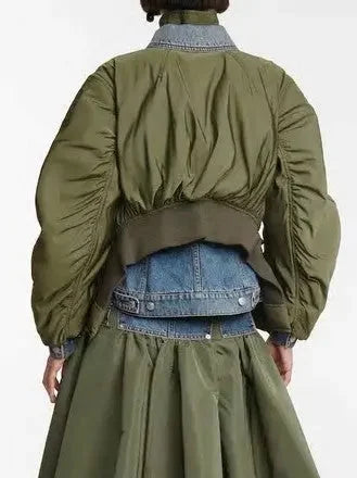 Hybrid Denim Jacket with Nylon Inserts - Jackets