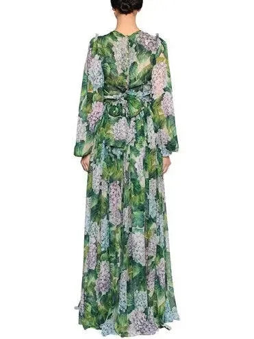 Hydrangea-Print Gown - Dresses