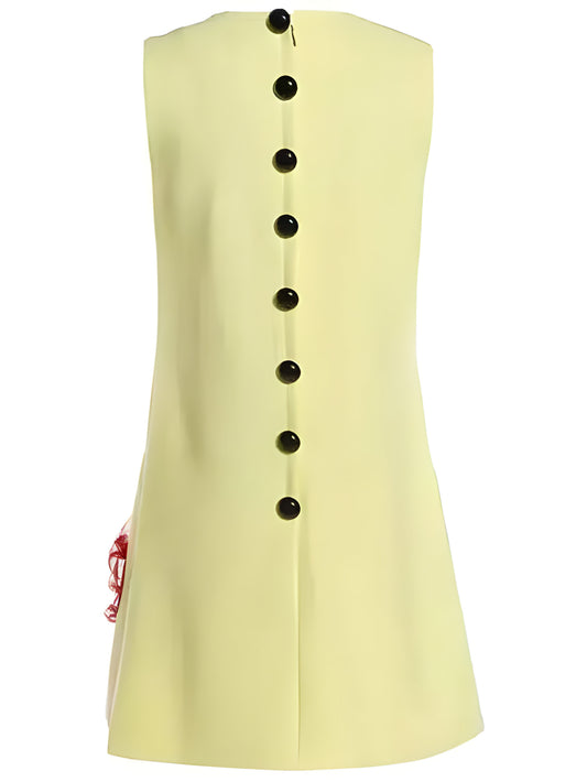 Italia is Love Embellished Mini Shift dress in Yellow - Dresses