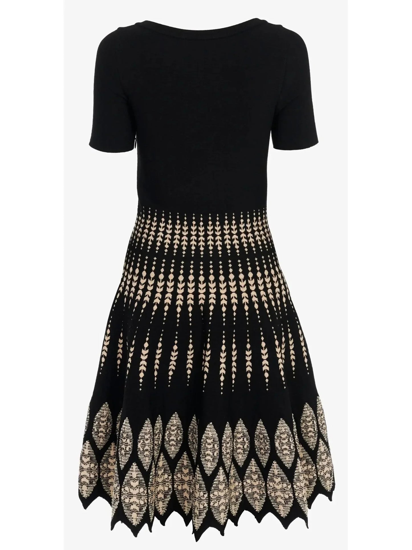Jacquard Knit Flared Dress - Dresses