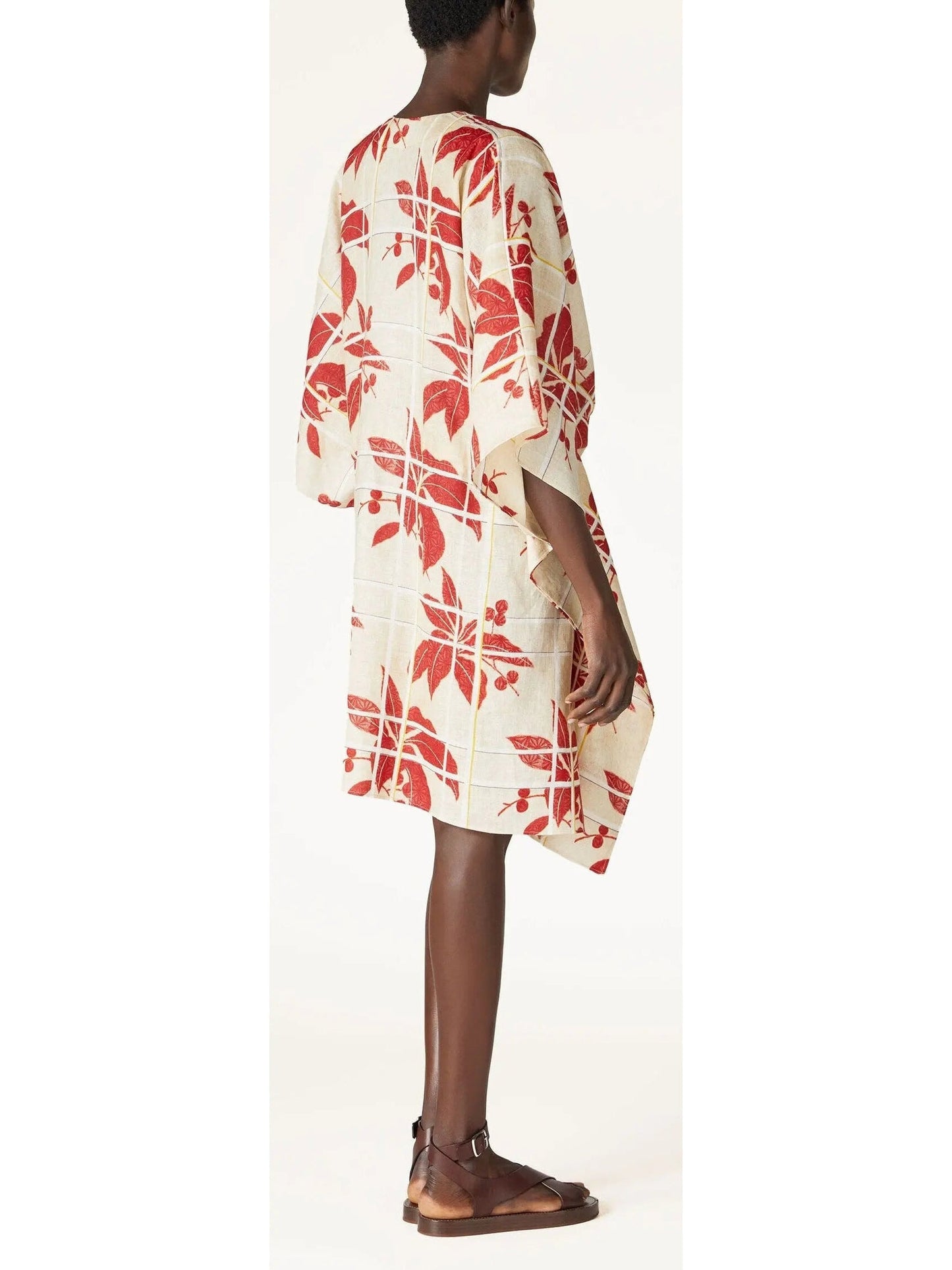Japanese Hibiscus Print Kimono Dress - Dresses