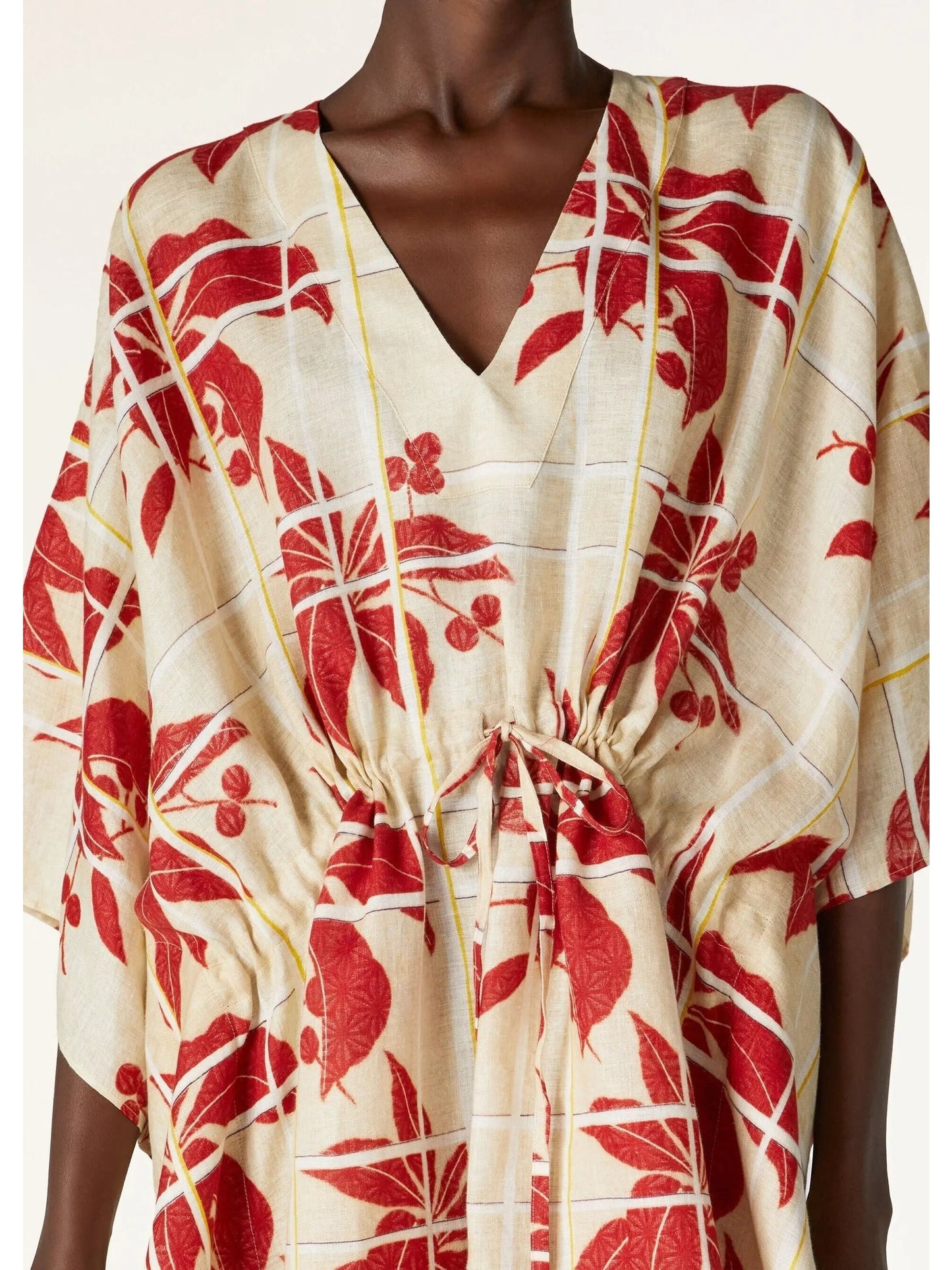 Japanese Hibiscus Print Kimono Dress - Dresses