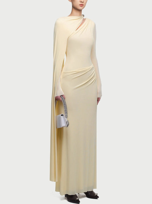 Jersey Cape-Sleeve Maxi Dress - Dresses