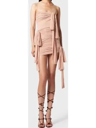 Jersey Dress with Sashes - Dresses