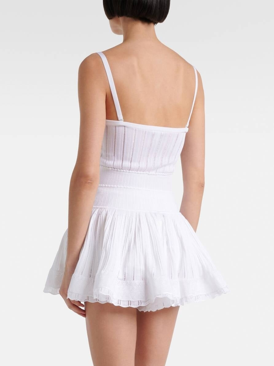 Knit Crinoline Top and Short Set in White - Suits & Sets