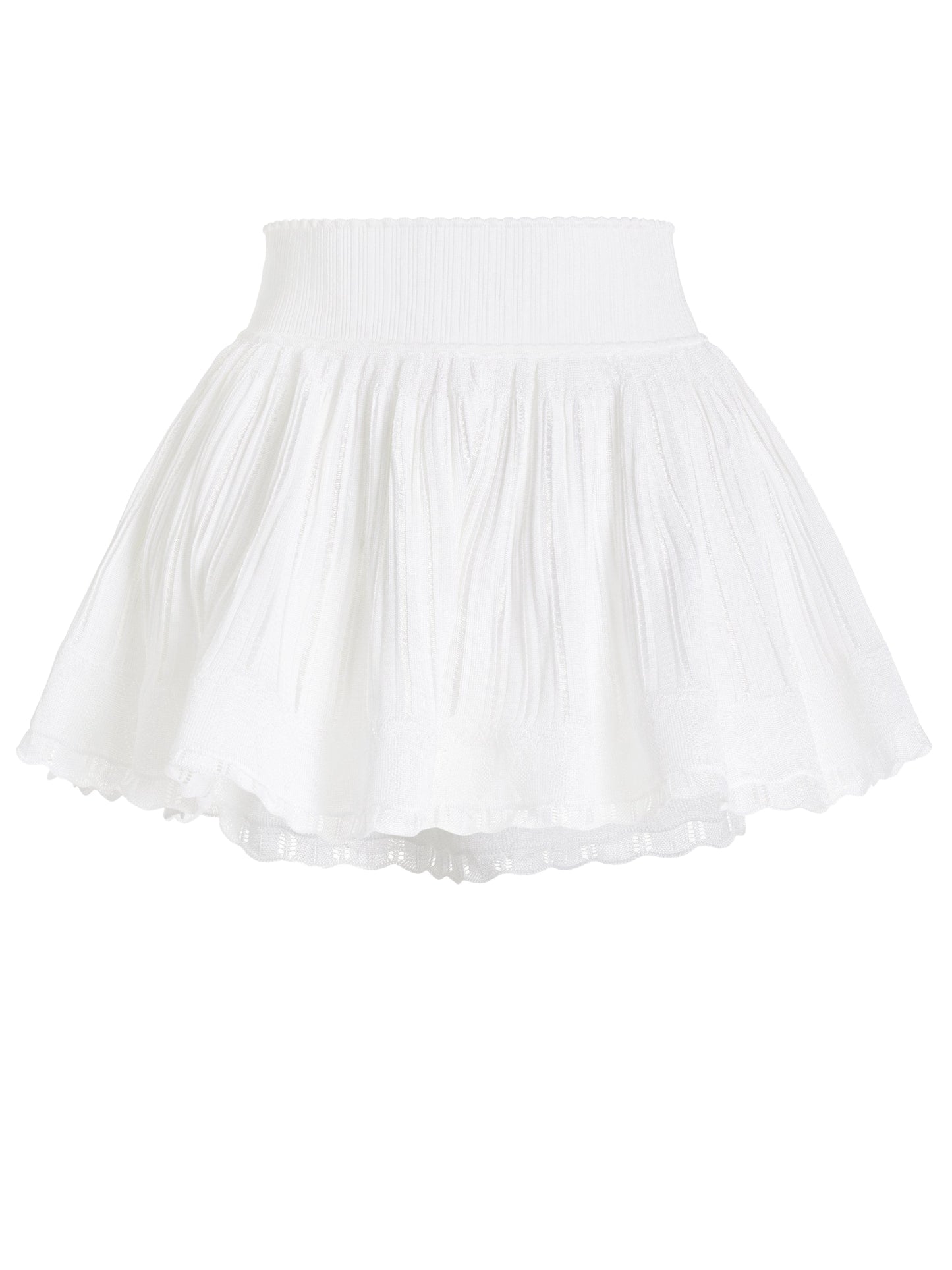 Knit Crinoline Top and Short Set in White - Suits & Sets