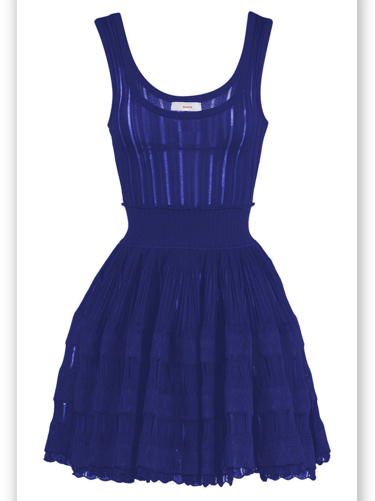 Blue Knit Fit and Flare Skater Tank Dress showcasing a stylish, comfortable design