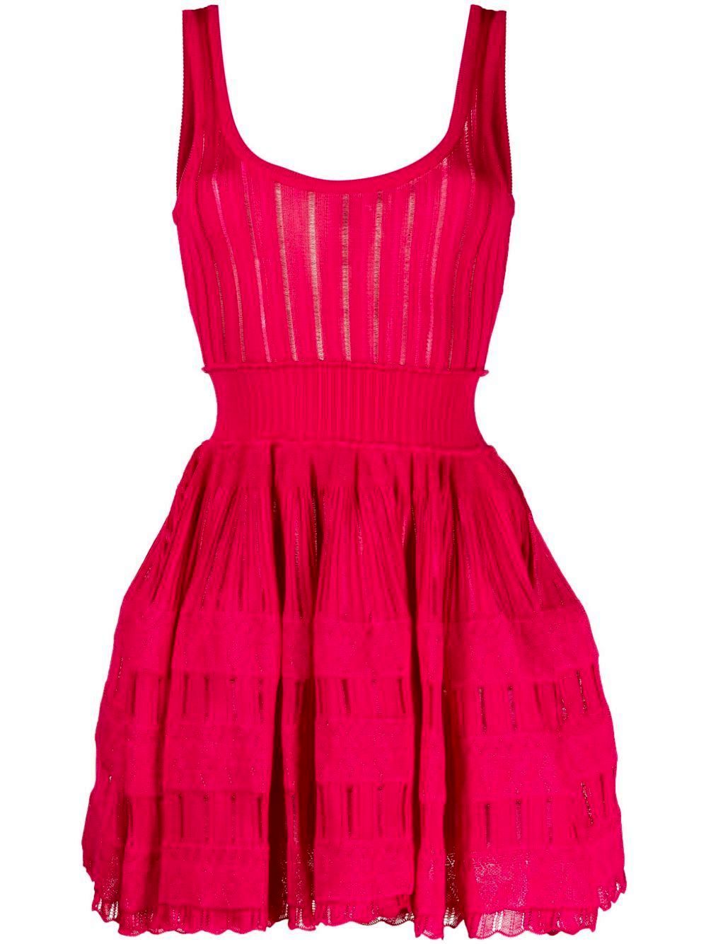 Fuchsia sleeveless Mini Dress, part of the Knit Fit and Flare Skater Tank collection