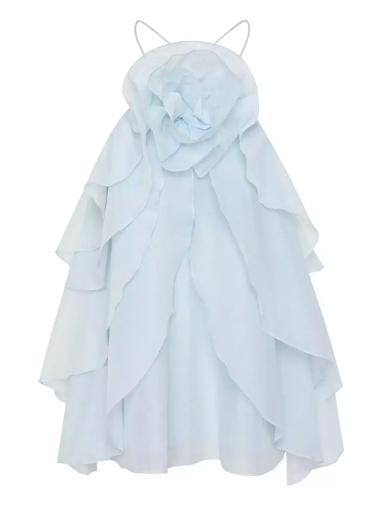 Layered Floral Applique Halter Top - Tops