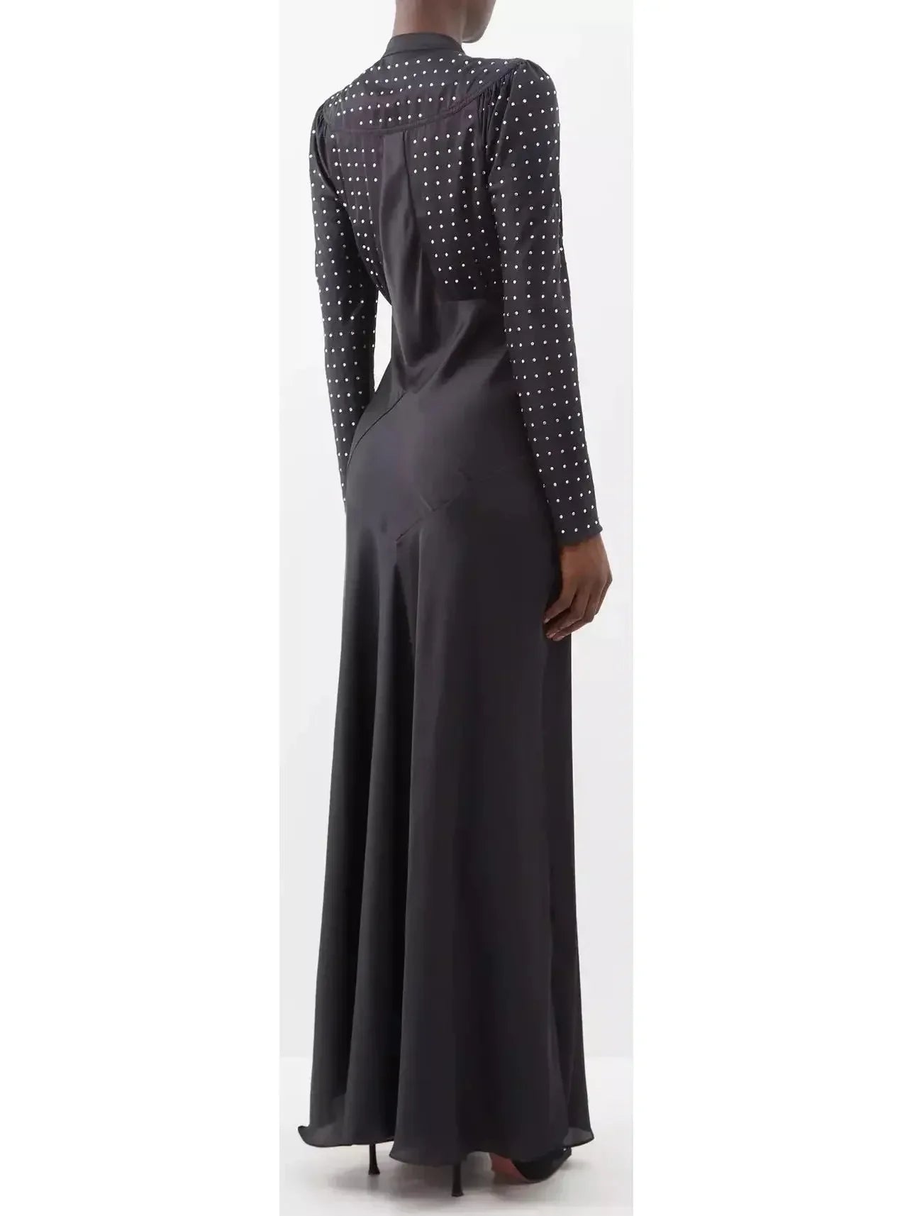 Long Crystal-Embellished Dress - Dresses