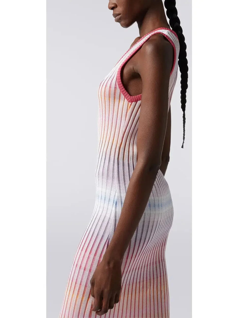 Long Dress in Ribbed Viscose - Dresses