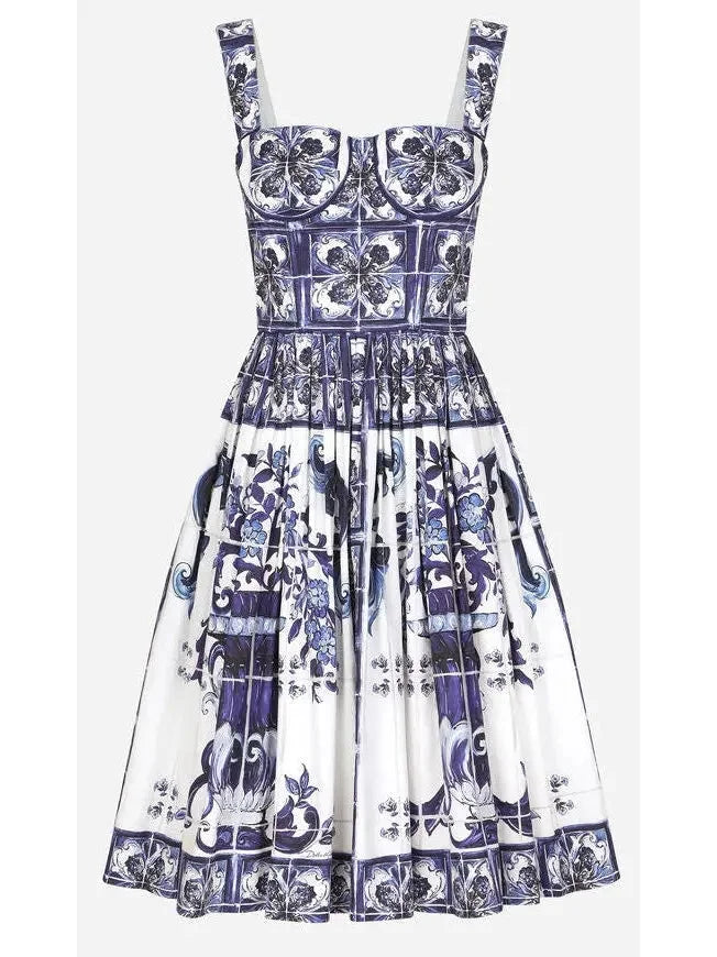 Majolica Bustier Midi Dress - Dresses