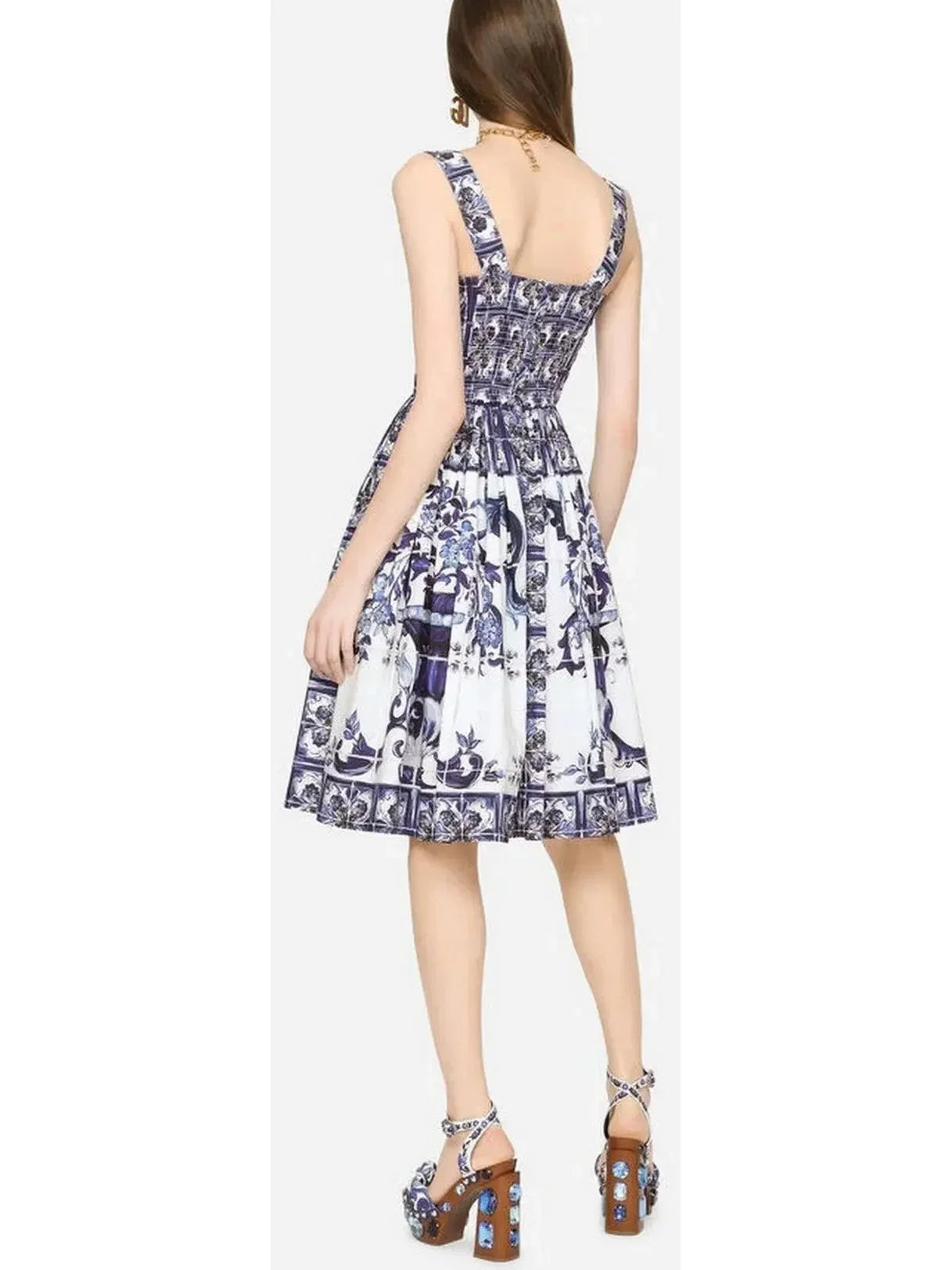 Majolica Bustier Midi Dress - Dresses