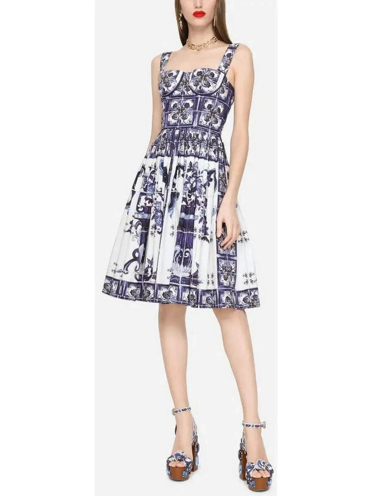 Majolica Bustier Midi Dress - s - Dresses