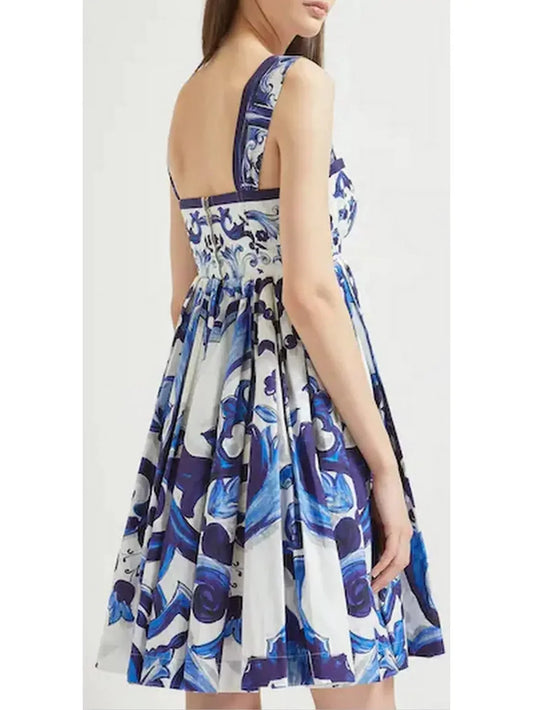 Majolica-Print Mini Dress - Dresses