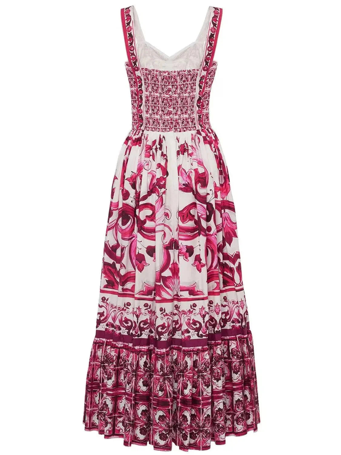 Majolica Print Poplin Dress - Dresses
