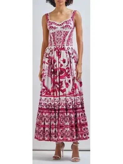 Majolica Print Poplin Dress - Dresses