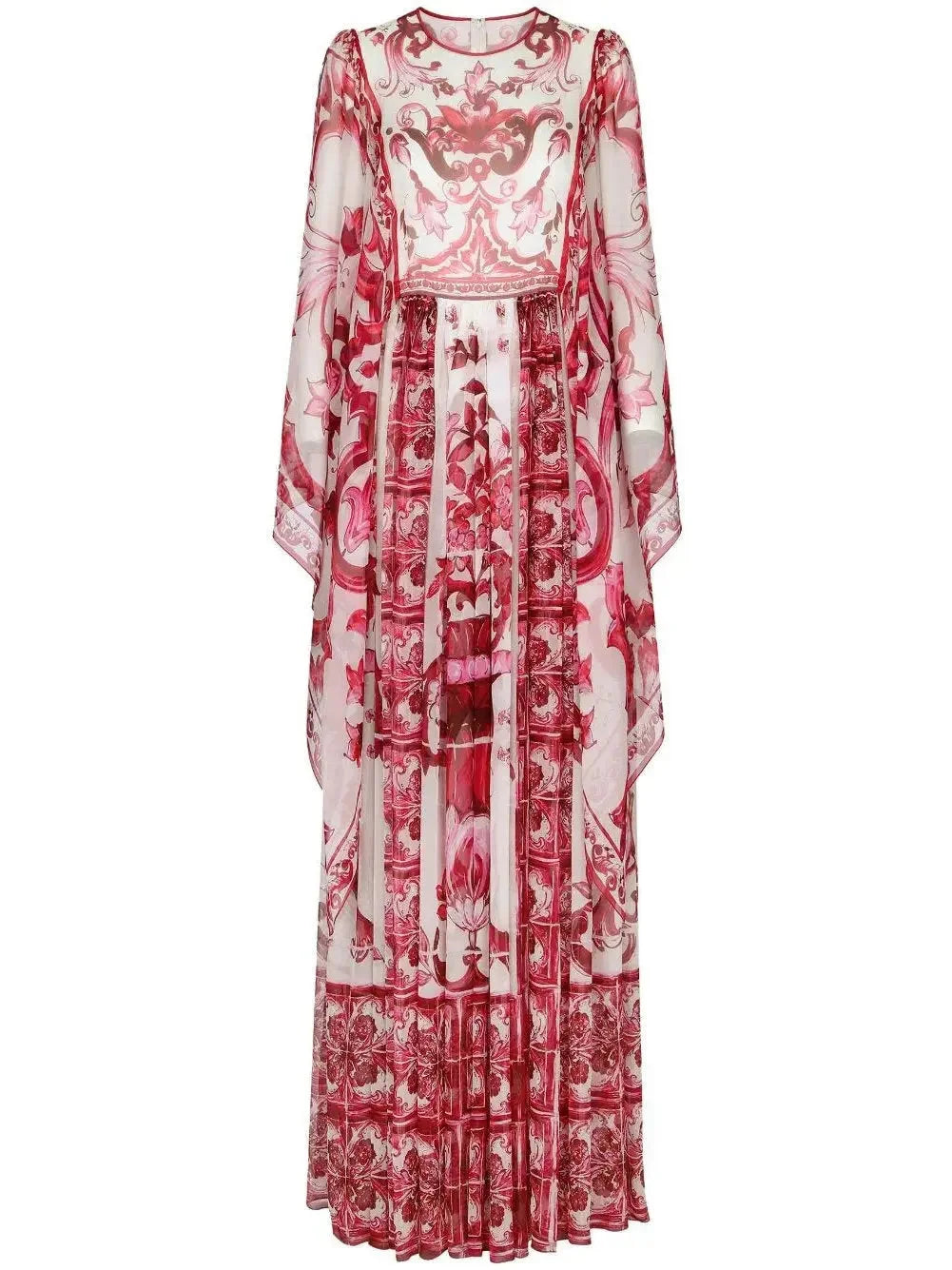 Majolica-Print Silk Maxi Dress - Dresses