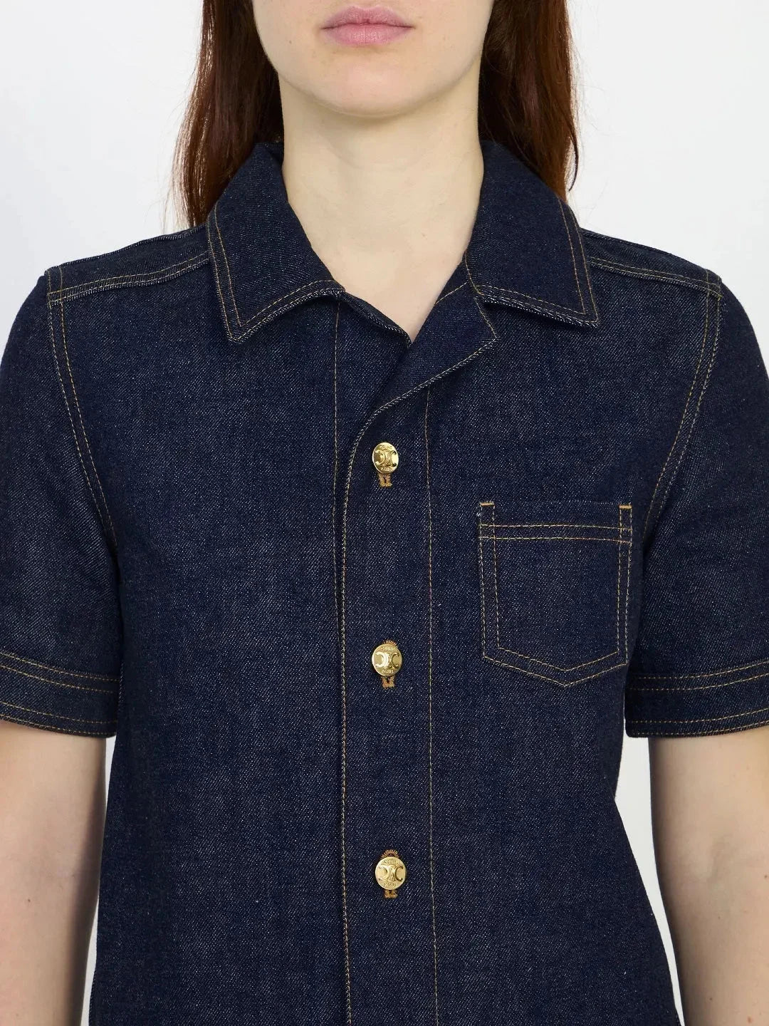 Mini Workwear Dress in Rinsed Wash Denim - Dresses