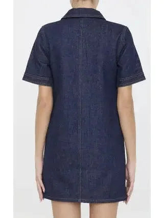 Mini Workwear Dress in Rinsed Wash Denim - Dresses