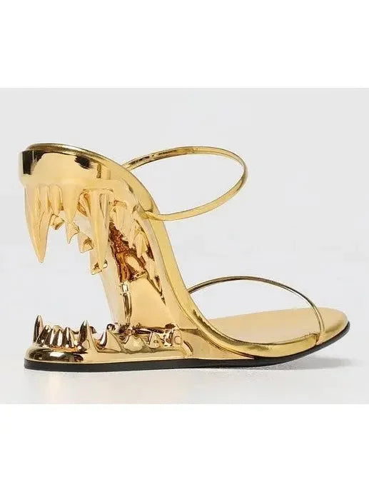 Morso Mirror-Finish Sandals in Gold - Footwear