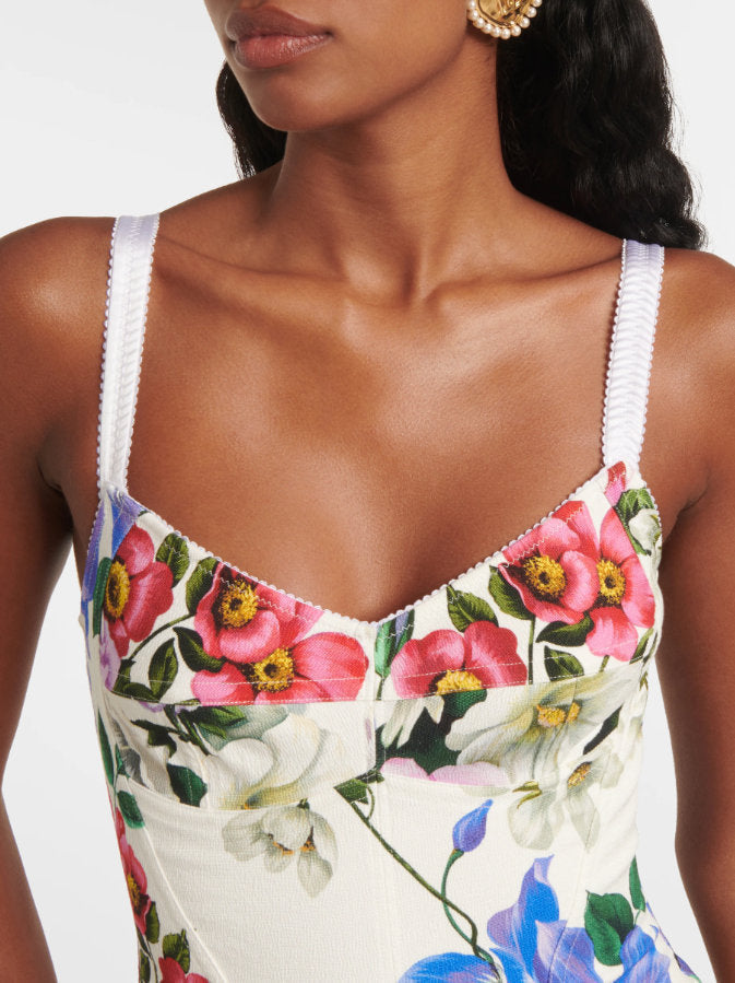 Multicolored Floral-Print White Mini Dress - Dresses