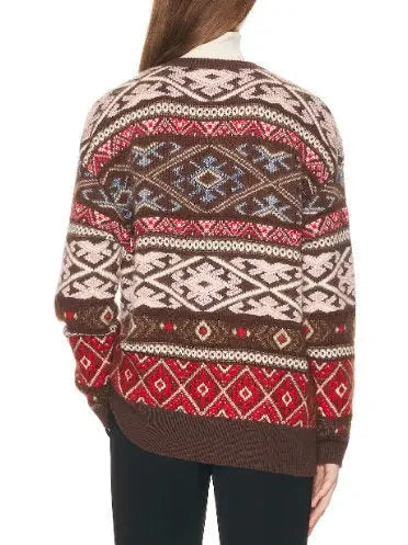 Multicolored Geometric Crew-Neck Wool-Blend Sweater - Sweaters & Knitwear