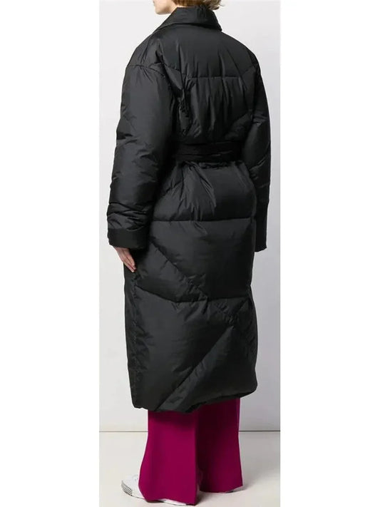 Oversized Black Wrap Down Coat - Coats
