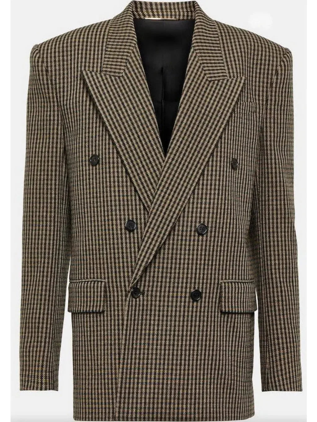 Oversized Checked Wool-Blend Blazer - Jackets