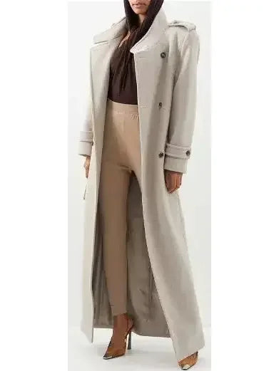 Oversized Coat in Wool Beige - Coats