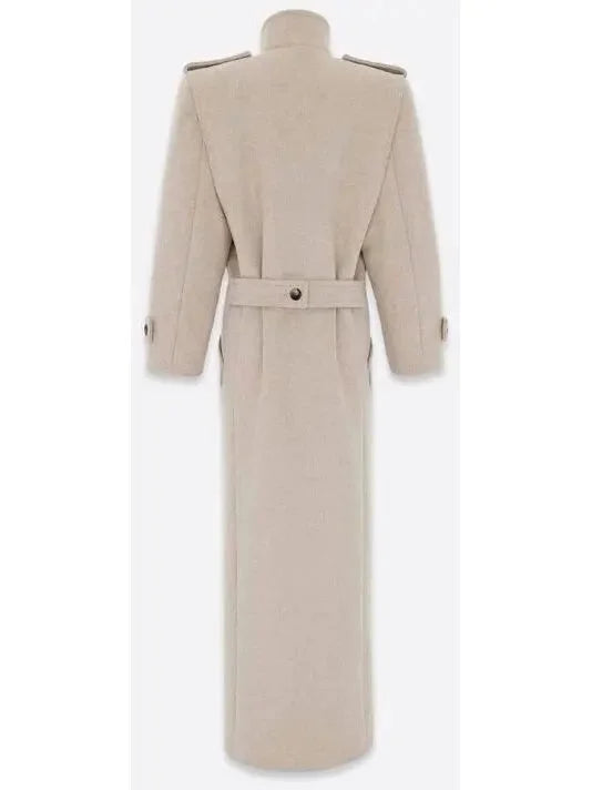 Oversized Coat in Wool Beige - Coats