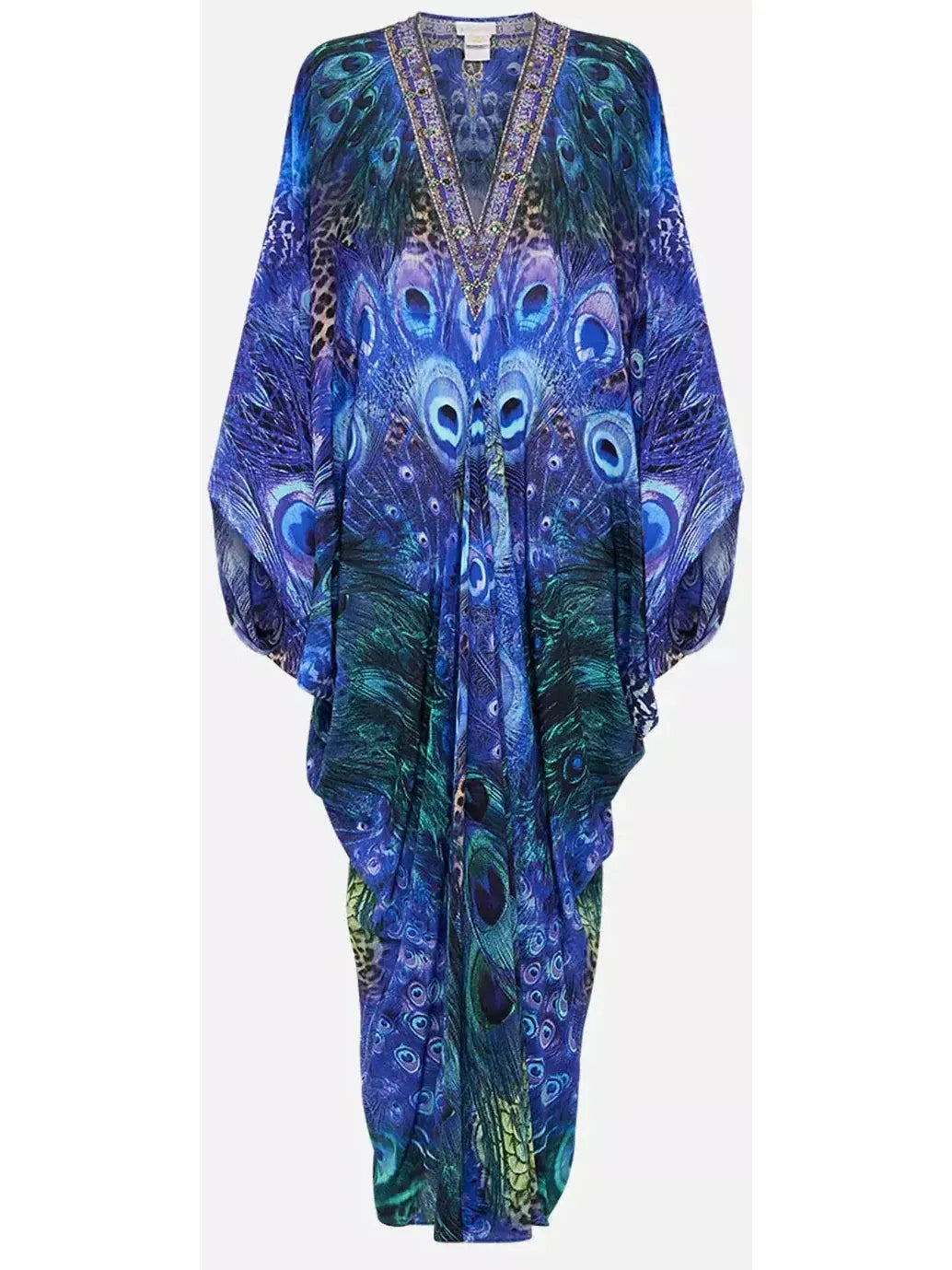 Peacock Rock T Shape Long Kaftan Dress - Dresses