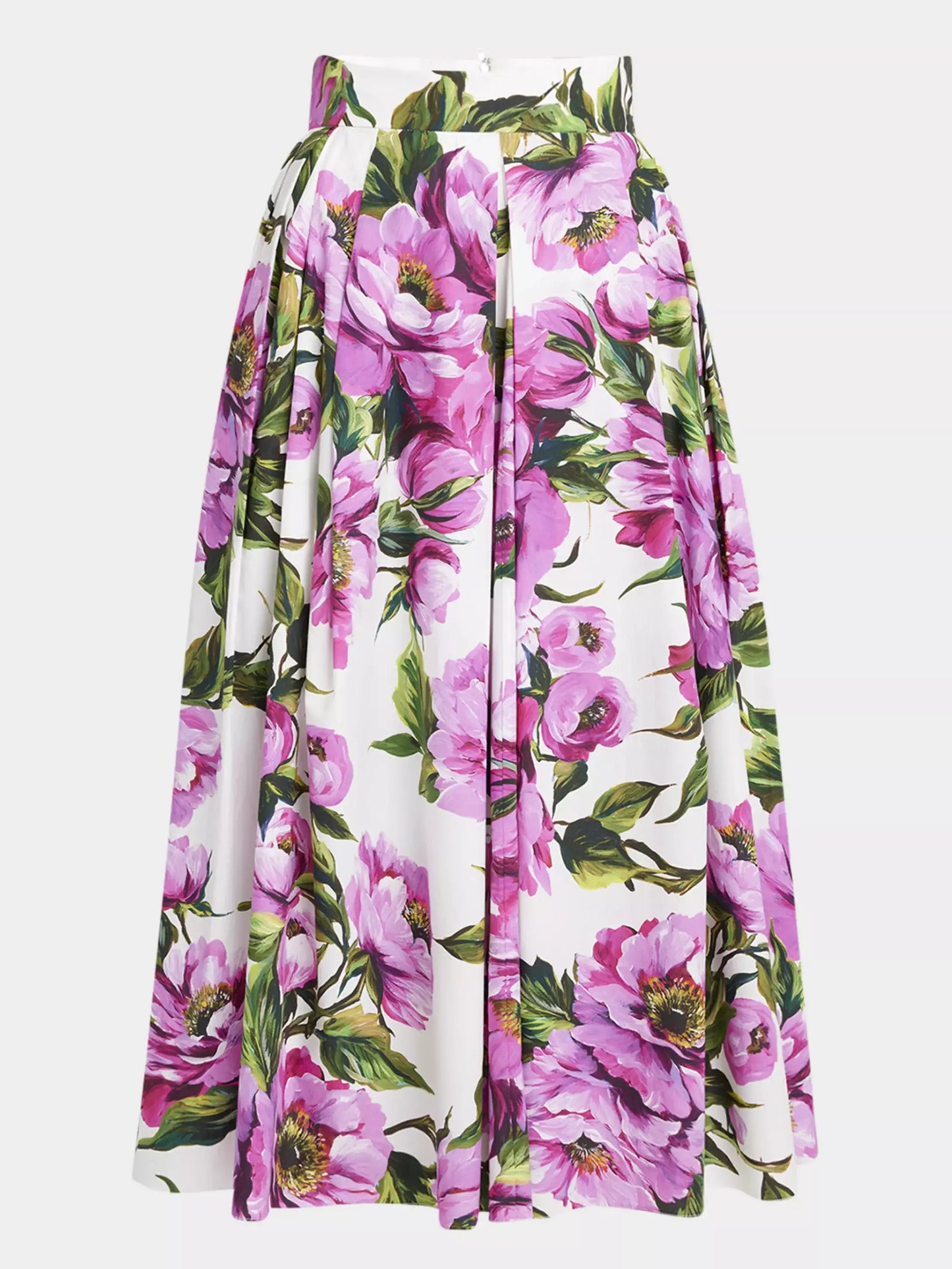 Pink Peony-Print Floral Print Bustier and Pleated Skirt Set for stylish summer wear