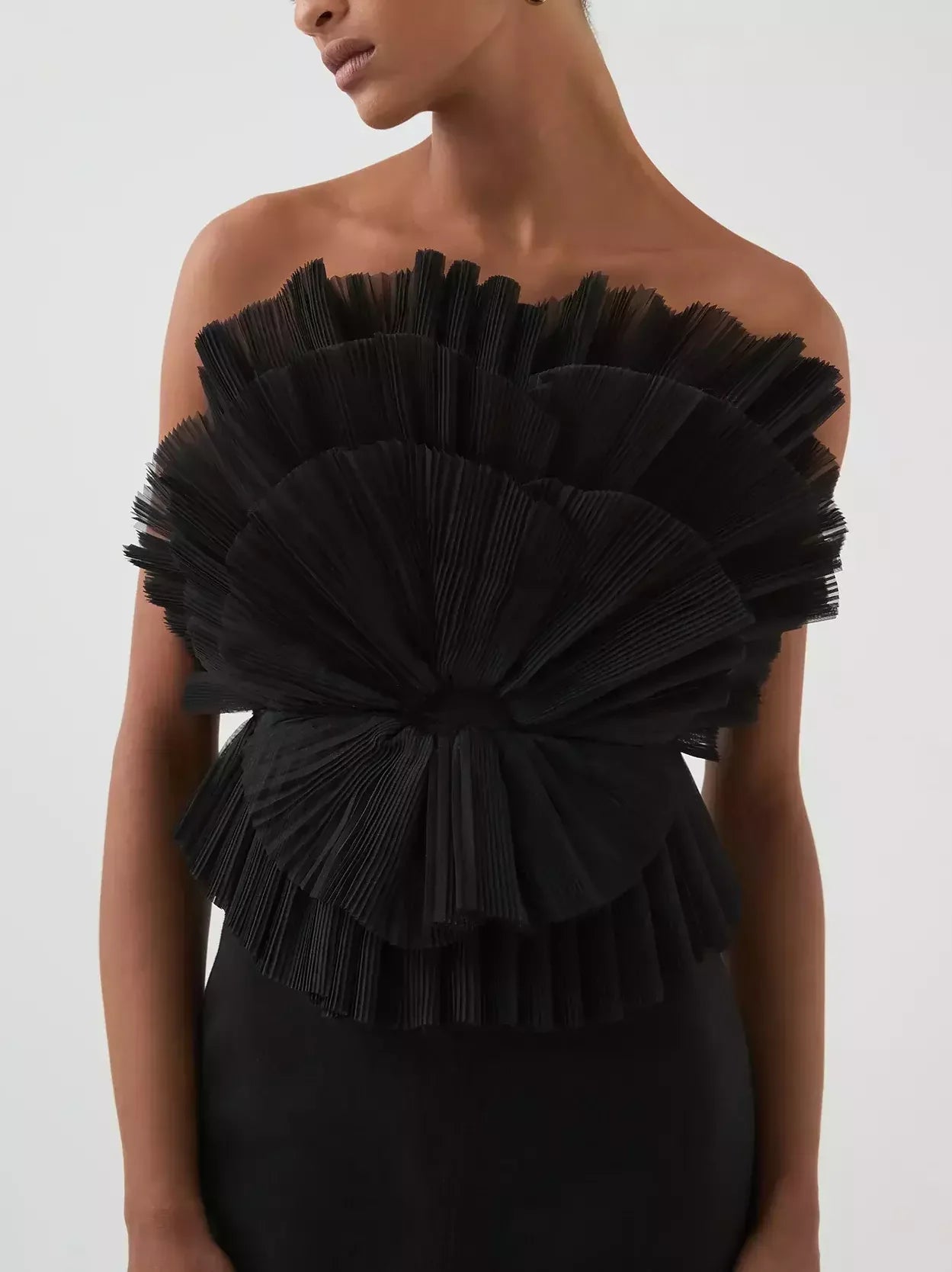 Pleated Frill Bodice Sleeveless Midi Dress - Dresses