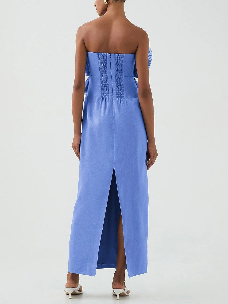 Pleated Frill Bodice Sleeveless Midi Dress - Dresses