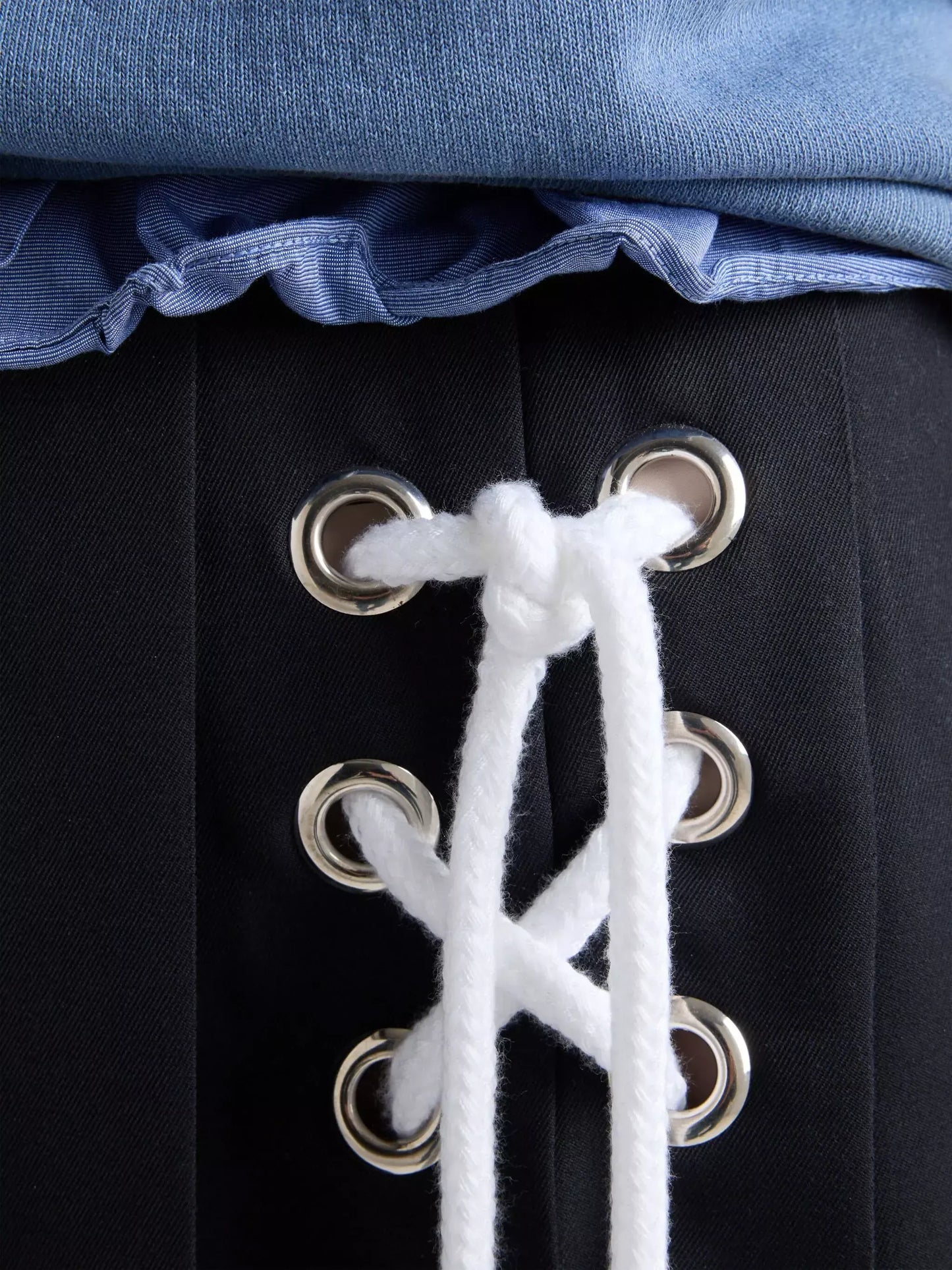 Pleated Skirt with Contrasting Lacing - Skirts