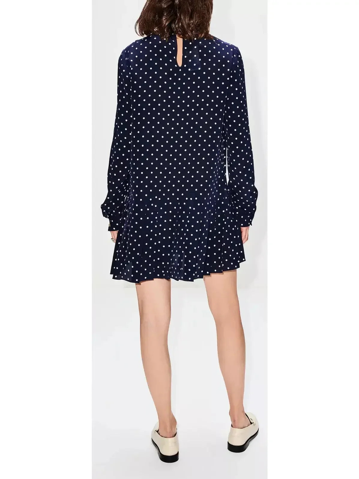 Polka-Dot Print Drop-Waist Mini Dress - Dresses
