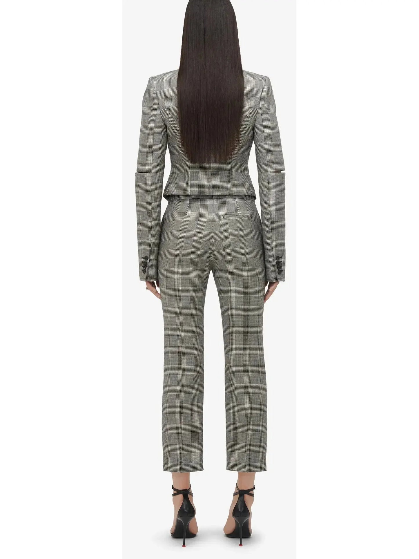 Prince of Wales Slashed Fitted Jacket and Trouser Set - Suits & Sets