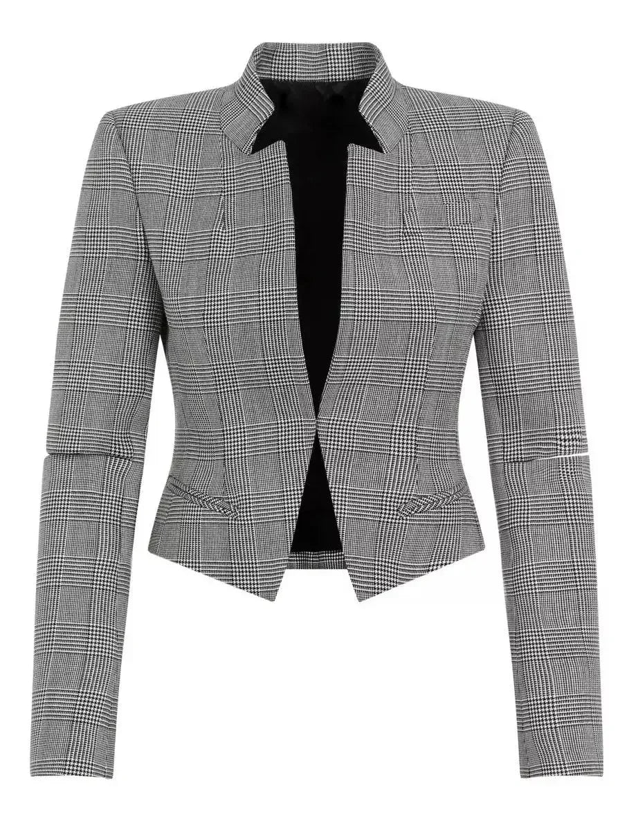 Prince of Wales Slashed Fitted Jacket and Trouser Set - Suits & Sets